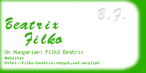 beatrix filko business card